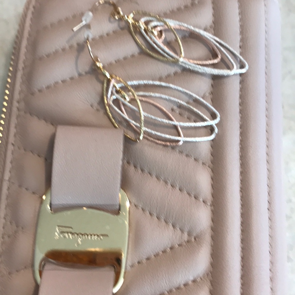 Cute Silver Gold and Copper Earrings